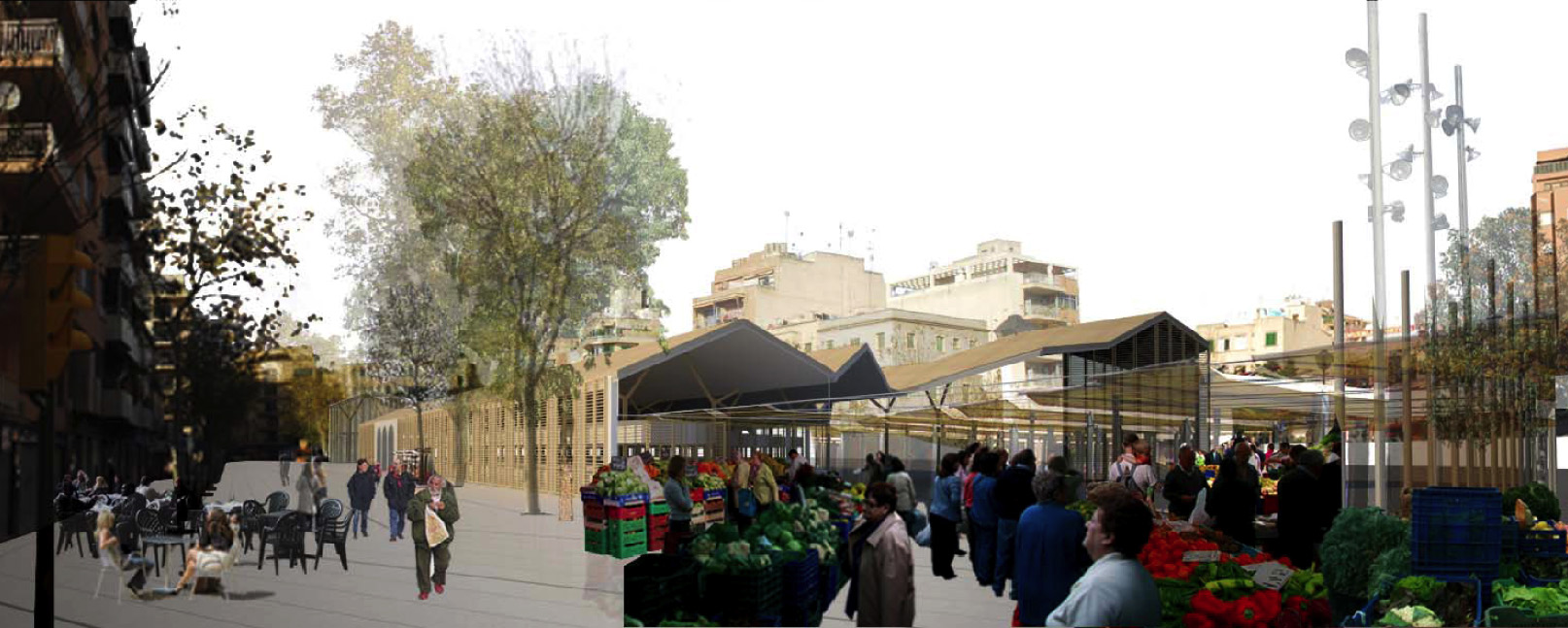 El proyecto 'TRAVESSAR EL MERCAT, CREUAR LES PLACES' gana por unanimidad el concurso de ideas para la remodelación de la plaza y el Mercat Municipal de Pere Garau y su entorno